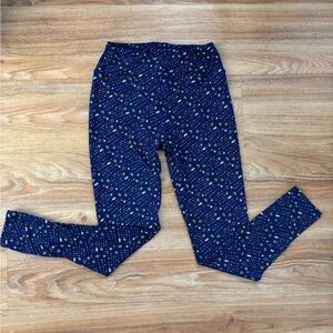 LuLaRoe Navy Blue Patterned Leggings